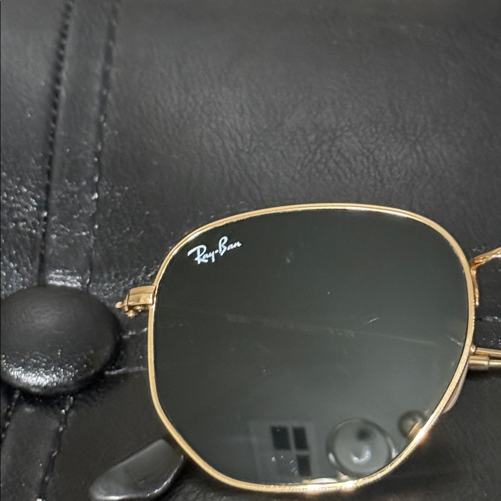 Ray Ban Hexagonal Sunglasses Gold Arista 3548N 001 G15 Flat Lense 51mm - Picture 2 of 4